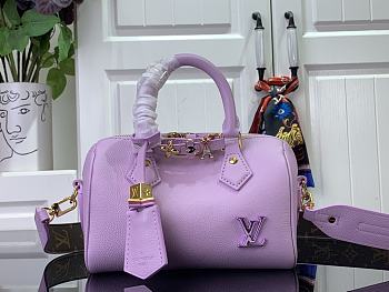 Fortok Louis Vuitton Speedy 18 Handbag Purple M24598 18x12x10cm