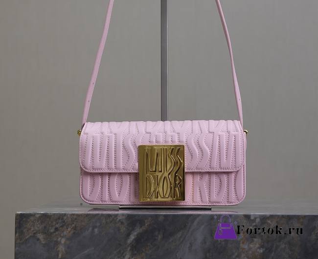 Fortok Dior Pale Pink Quilted Miss Dior Allover Calfskin Bag 22x11x6cm - 1