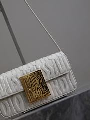 Fortok Dior White Quilted Miss Dior Allover Calfskin Bag 22x11x6cm - 3