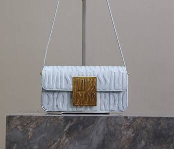 Fortok Dior Pale Blue Quilted Miss Dior Allover Calfskin Bag 22x11x6cm