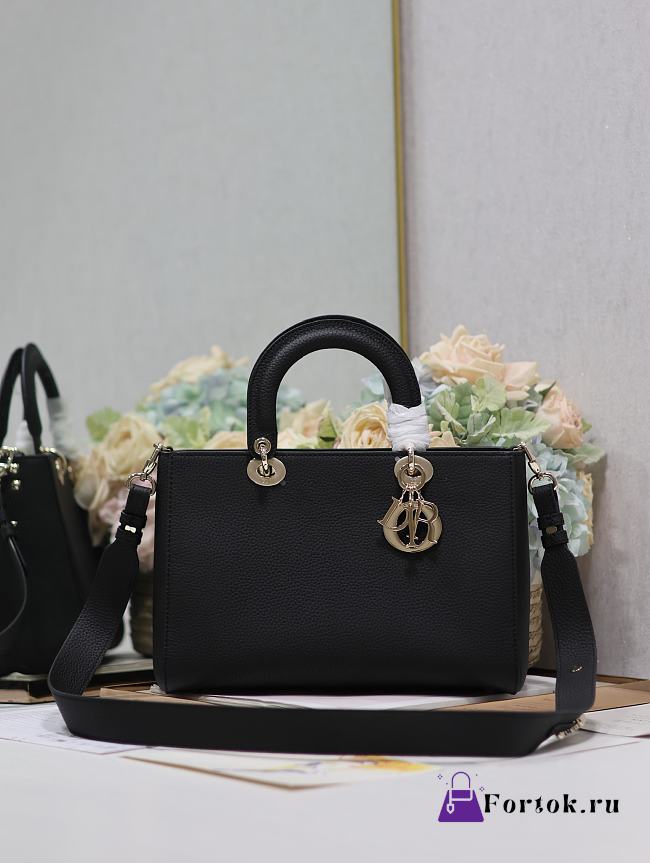 Fortok Dior Lady D-Sire My ABCdior Medium Tote Bag Black 30x20x13cm - 1