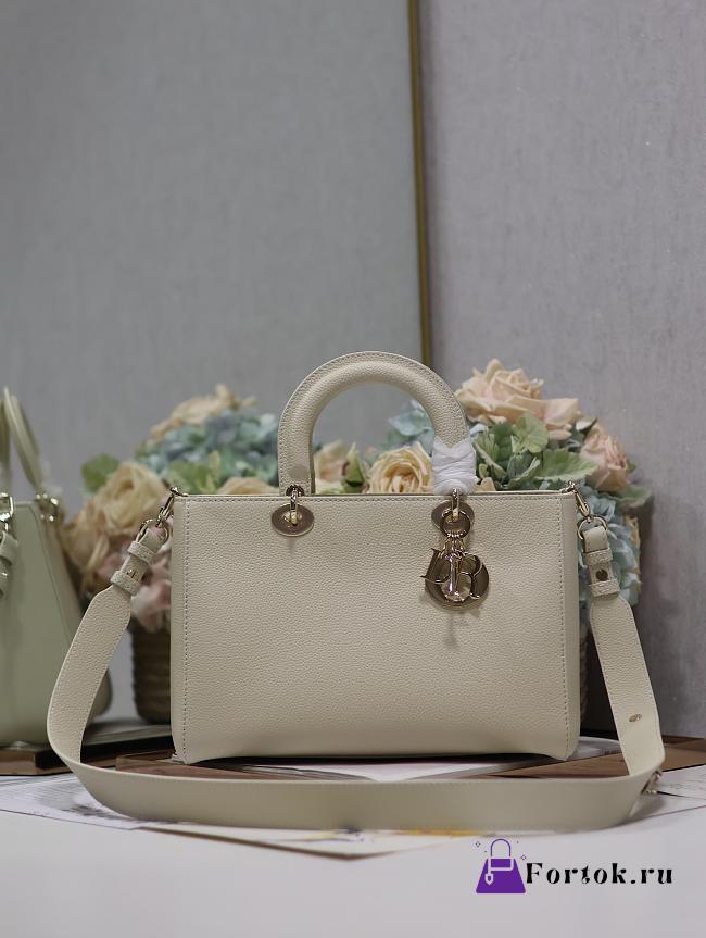 Fortok Dior Lady D-Sire My ABCdior Medium Tote Bag White 30x20x13cm - 1
