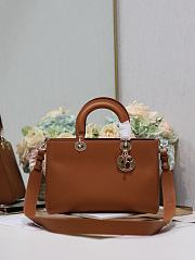 Fortok Dior Lady D-Sire My ABCdior Medium Tote Bag Brown 30x20x13cm - 1