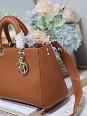 Fortok Dior Lady D-Sire My ABCdior Medium Tote Bag Brown 30x20x13cm - 3