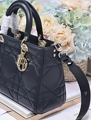 Fortok Dior Lady D-Sire My ABCDior Maxi Cannage Medium Calfskin Tote Bag Black 30x20x13cm - 6