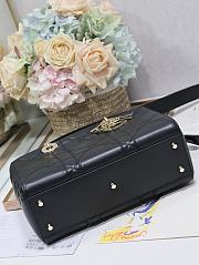 Fortok Dior Lady D-Sire My ABCDior Maxi Cannage Medium Calfskin Tote Bag Black 30x20x13cm - 5
