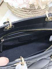 Fortok Dior Lady D-Sire My ABCDior Maxi Cannage Medium Calfskin Tote Bag Black 30x20x13cm - 4