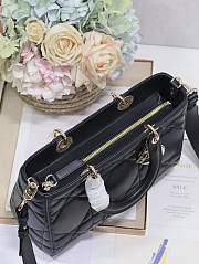 Fortok Dior Lady D-Sire My ABCDior Maxi Cannage Medium Calfskin Tote Bag Black 30x20x13cm - 3