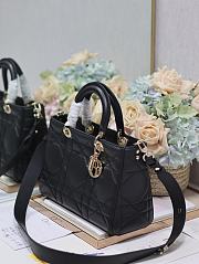Fortok Dior Lady D-Sire My ABCDior Maxi Cannage Medium Calfskin Tote Bag Black 30x20x13cm - 2