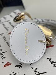 Fortok Dior Dioramour Small Lady D-Joy Bag White Calfskin with Black and Red Je Vous Adore Print 22x6x12cm - 5