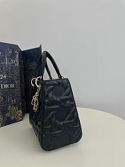 Fortok Dior Lady Dior Bag Black Graphic Cannage Calfskin 24x11x20cm - 5