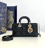 Fortok Dior Lady D-Joy Bag Black Graphic Cannage Calfskin 26x6x14cm - 1