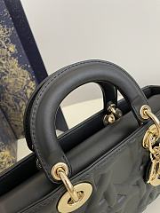 Fortok Dior Lady D-Joy Bag Black Graphic Cannage Calfskin 26x6x14cm - 2