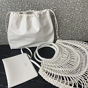 Fortok Valentino Garavani Allknots Leather Woven Tote Bag White 38x34x7cm - 4