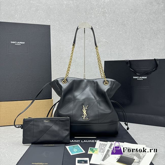 Fortok Saint Laurent Jamie 4.3 Large Pochon Bag Black 27×34×3cm - 1