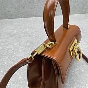 Fortok Salvatore Ferragamo Iconic Brown Leather Mini Bag 21×8×12cm - 4