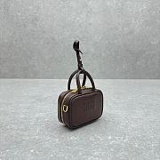 Fortok MiuMiu Arcadie Leather Mini Bag Dark Brown 10.5x4.5×7.5cm - 3