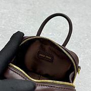 Fortok MiuMiu Arcadie Leather Mini Bag Dark Brown 10.5x4.5×7.5cm - 4