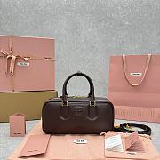 Fortok MiuMiu Arcadie Leather Bag Dark Brown 27×9×12cm - 1