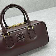Fortok MiuMiu Arcadie Leather Bag Dark Brown 27×9×12cm - 2