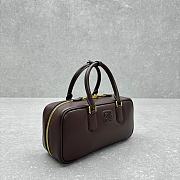 Fortok MiuMiu Arcadie Leather Bag Dark Brown 27×9×12cm - 5