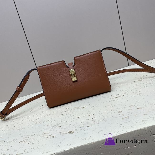 Fortok Celine 16 Strap Pochette In Supple Calfskin Bag Tan 18x12x3.5cm - 1