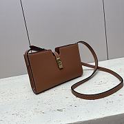 Fortok Celine 16 Strap Pochette In Supple Calfskin Bag Tan 18x12x3.5cm - 2