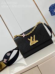 Fortok Louis Vuitton Twist Shadow Monogram Shoulder Strap Bag Black M23389 23x17x9.5cm - 1