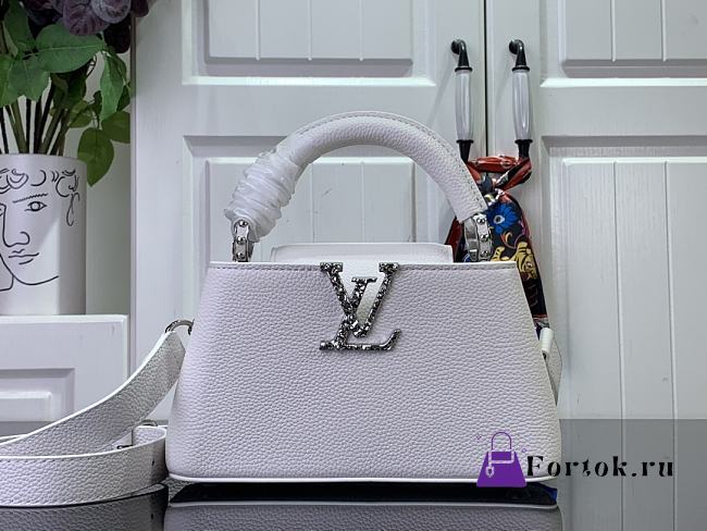 Fortok Louis Vuitton Capucines East-West Mini Bag White M24671 22x12x8cm - 1