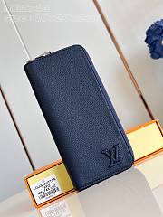 Fortok Louis Vuitton Aerogram Leather Zippy Wallet Dark Blue M81743 10x20x2cm - 1