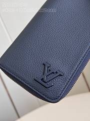 Fortok Louis Vuitton Aerogram Leather Zippy Wallet Dark Blue M81743 10x20x2cm - 3