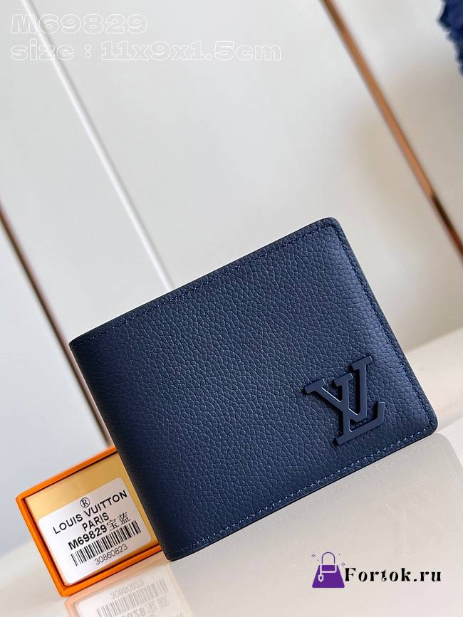 Fortok Louis Vuitton Aerogram Multiple Wallet Dark Blue M69829 11.5x9x1.5cm - 1