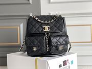 Fortok Chanel Small Backpack Grained Calfskin & Gold-Tone Metal Black 20.5x20x11.5cm - 1