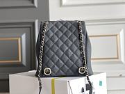 Fortok Chanel Small Backpack Grained Calfskin & Gold-Tone Metal Grey 20.5x20x11.5cm - 4