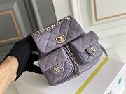 Fortok Chanel Small Backpack Grained Calfskin & Gold-Tone Metal Purple 20.5x20x11.5cm - 5