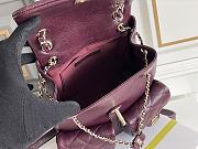 Fortok Chanel Small Backpack Grained Calfskin & Gold-Tone Metal Burgundy 20.5x20x11.5cm - 4