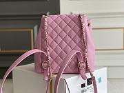 Fortok Chanel Small Backpack Grained Calfskin & Gold-Tone Metal Pink 20.5x20x11.5cm - 6