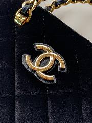 Fortok Chanel 24B Shell Bag Black Velvet 11x16x5.5cm - 6