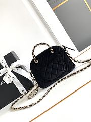 Fortok Chanel 24B Shell Bag Black Velvet 11x16x5.5cm - 4