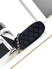 Fortok Chanel 24B Shell Bag Black Velvet 11x16x5.5cm - 2
