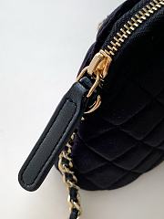 Fortok Chanel 24B Shell Bag Black Velvet 11x16x5.5cm - 3