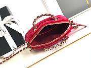 Fortok Chanel 24B Shell Bag Red Velvet 11x16x5.5cm - 6