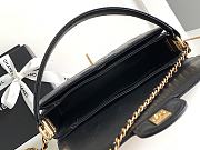 Fortok Chanel 25SS Caviar Leather Top Handle Flap Bag Black AS4039 23x16x6cm - 6
