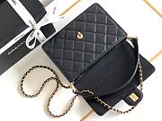 Fortok Chanel 25SS Caviar Leather Top Handle Flap Bag Black AS4039 23x16x6cm - 5
