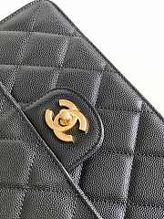 Fortok Chanel 25SS Caviar Leather Top Handle Flap Bag Black AS4039 23x16x6cm - 4