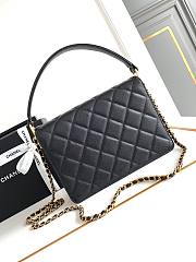 Fortok Chanel 25SS Caviar Leather Top Handle Flap Bag Black AS4039 23x16x6cm - 3