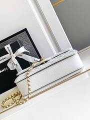 Fortok Chanel 25SS Caviar Leather Top Handle Flap Bag White AS4039 23x16x6cm - 6