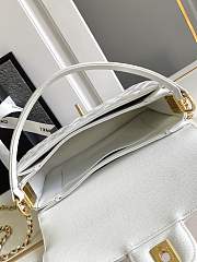 Fortok Chanel 25SS Caviar Leather Top Handle Flap Bag White AS4039 23x16x6cm - 5