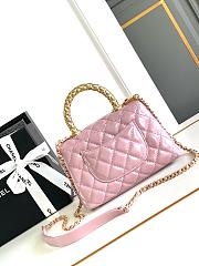 Fortok Chanel 24A Coco Copper Metal Handle Bag Pink 23cm - 3