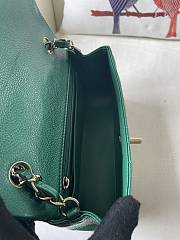 Fortok Chanel Metallic Caviar Quilted Mini Rectangular Flap Green 20cm - 6